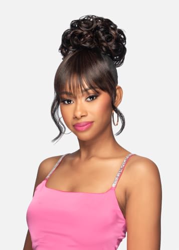 Vivica A. Fox BPB-HEAVEN Hairpiece with Bangs & Spiral Curls - Dark Brown