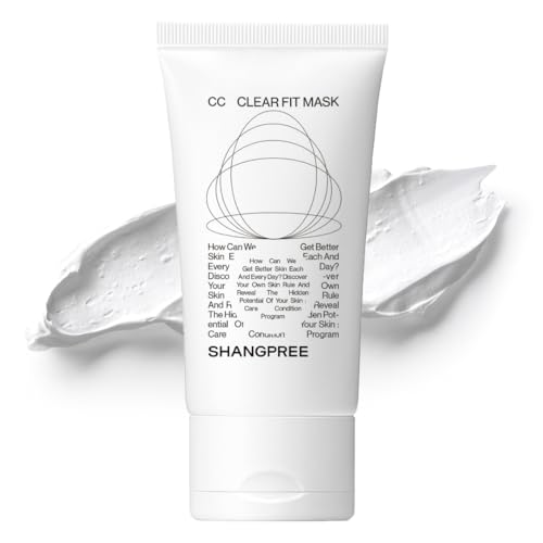SHANGPREE CC Clear Fit Mask, Cream Clay Mask, Mineral Complex 61.79%, Gentle Pore & Sebum Care, Smooth Comfortable Finish, For Dull Skin, 70g / 2.46 oz.