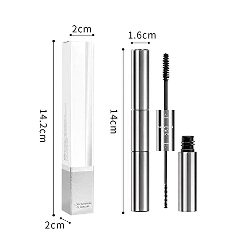 2 in 1 Mascara for Fine Short Eyelash, Big and Small Brush, Washable Voluminous Eyelash Mascara Intense Lengthening for Women and Girls, Black (1 Pcs)