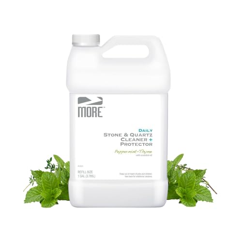 MORE Surface Care Peppermint-Thyme Stone & Quartz Cleaner + Protector Refill 128oz - Water-Based Multi-Surface Spray