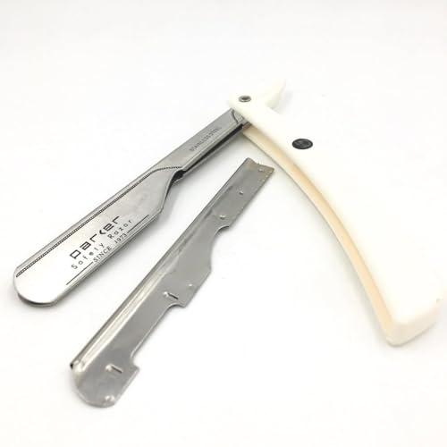 Professional Safety Razor with 5 Half Blades - Durable Steel & Ergonomic Handle
