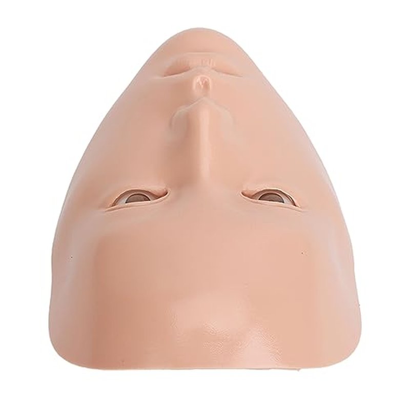 3D Reusable Makeup Practice Mannequin Face, Silicone Full Face for Eyelash and Eye Shadow Practice, Ideal for Emerging Makeup Artists and Girl's Gift (Skin)