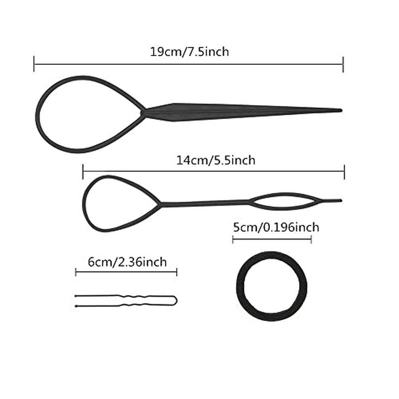 Hair Accessories Set - Foam Sponge Bun Shapers, Magic French Twist Clip, Snap Bun Makers, Elastic Bands, and Hair Pins (Brown)