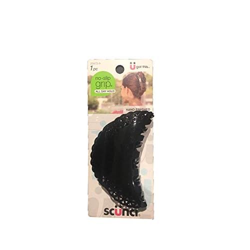 Scunci No-Slip Grip Lacey Claw Clip, Dark Brown/Black, Large (1 piece)