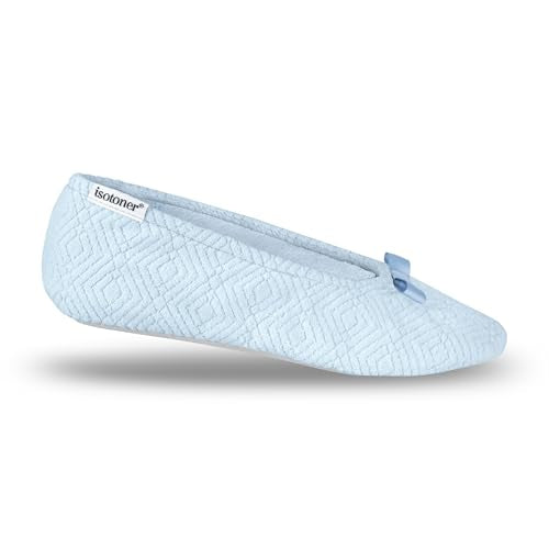 Women's Diamond Microterry Ballerina Slippers Blue Fog - 5-6 Variation