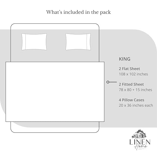 White King Sheet Set - 2-Piece Percale Cotton Bed Sheets with Deep Pockets - Cooling & Breathable Hotel Quality - Variation 01