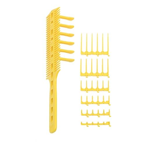 Scissor Clipper Over Comb Hair Cutting Tool - DIY Home Hair Cutting Guide Comb Set (Classic Set, Yellow)