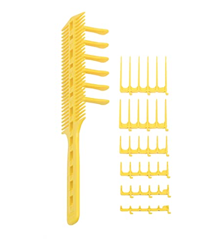 CombPal Yellow Over Comb Hair Cutting Tool Set with 7 Guides - DIY Haircutting