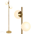 Brightech Sphere Floor Lamp – Gold/Antique Brass 2-Globe Mid‑Century Modern Standing Lamp