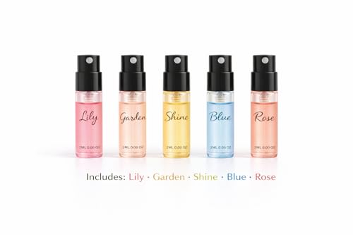 Women's Perfume Sample Set - 5 Mini Fragrance Vials - Floral & Fresh Scents