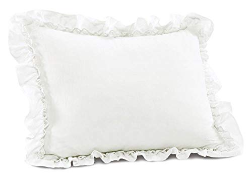 Lush Decor Ella Ruffle Lace Twin Comforter Set - White Ivory 2pc (Twin XL)