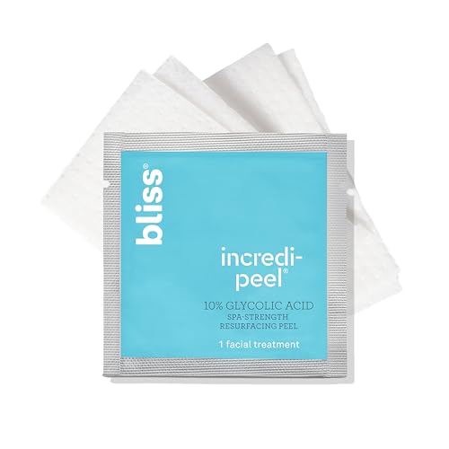Bliss Incredi-Peel Glycolic Resurfacing Facial Pads Fragrance-Free 15 Count - Gentle Exfoliation for Bright Skin