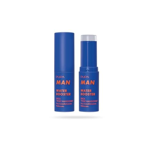Pupa Milano Water Booster, 001, 0.45 oz - Post Hangover Stick- Enriched with Orange Blossom Water - Face Balm - Soothing Balm - Skincare for Men