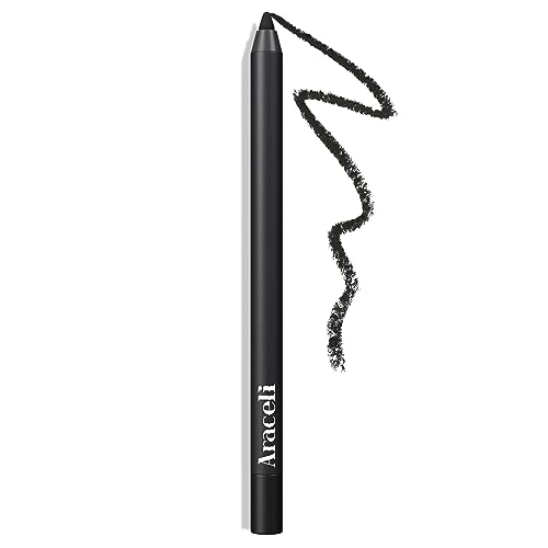 Araceli Beauty Gel Pencil Eyeliner - Water Resistant, Long-Lasting, Smudge-Proof Creamy Formula for Precision Lining - Hypoallergenic, Bold Eyeliner Gel Pencil - Safe for Sensitive Eyes (Black)