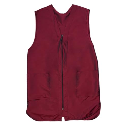 Betty Dain Burgundy Zip Front Salon Stylist Vest - Medium, Adjustable Fit