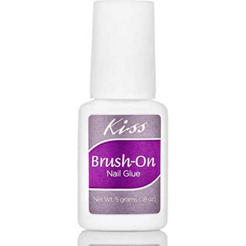 Kiss (1) Bottle Brush-On Nail Glue Brush-On Applicator Applies Like Polish Bonds & Repairs - Great for Artificial Nails, Tips, Wraps & Natural Nails - DGBGL02