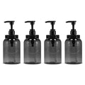 Bottiful Home-24 oz Plastic Refillable Wide-Mouth Jar Style Pump Bottle Dispenser Set of 4 for Thick Liquids (Gray)