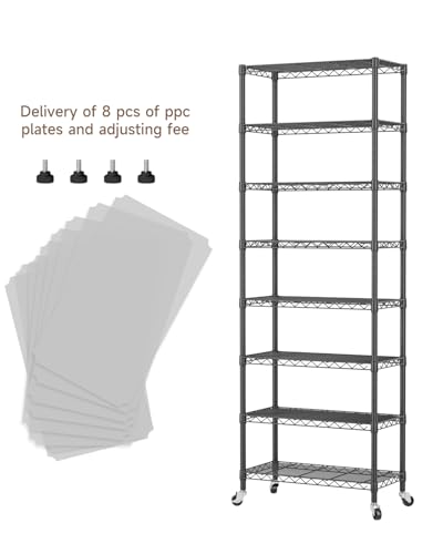 Golpart 8-Tier Wire Closet Shelf Storage Organizer Black 74.2"H