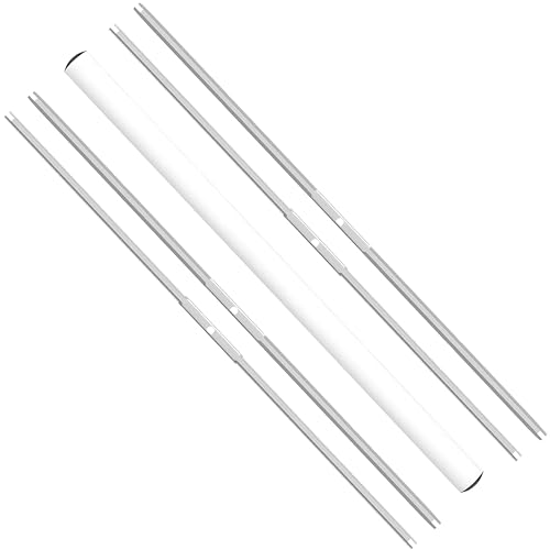 iPower 4-Pack 16 inch Bud Bowl Leaf Trimmer Blades Replacement, Stainless Steel for Spin Clean Cut, Included 2 Serrated 2 Straight Blades, Actual Length 13.4'', Silver