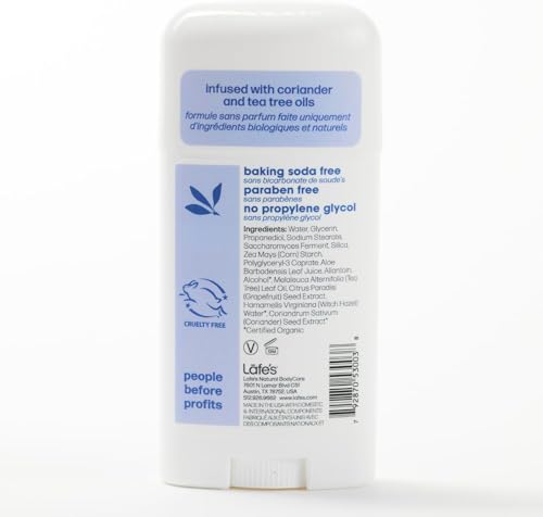Lafe's Natural Deodorant Stick 2.25oz Pack of 3 - Aluminum & Baking Soda Free, Citrus & Bergamot, Extra Strength, Women & Men