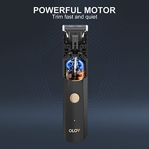 Men's Waterproof Body Hair Trimmer with Ceramic Blades & Nose Clipper