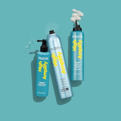 Matrix High Amplify Foam Volumizer Full Bodifying Mousse - Lightweight Lasting Volume, Thickening & Conditioning Shine, For Fine and Limp Hair, Salon Hair Styling, 8.3 Fl Oz