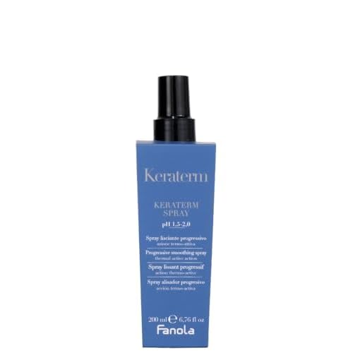 Fanola Keraterm Anti Frizz Hair Spray - Smoothing Keratin Hair Treatment & Heat Protectant Spray for Straightened & Treated Strands - Thermo-Active Formula for Frizz Control & Heat Protection (200 ml)