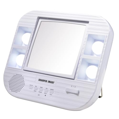 Lighted Makeup Mirror with 5X Magnification and Bluetooth - White Vanity