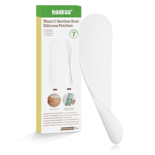 Haakaa C-Section Scar Sheets, 0.5mm & 1mm Medical-Grade Silicone – Reusable 6-Pack