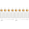 4 Pcs Bamboo Frosted Glass Eye Dropper Bottle,Empty Essential Oil Bottles With Pure Glass Pipettes,Bamboo Cap Makeup Travel Cosmetic Sample Container-Pipette&Funnel included (30ml/1 Ounce) (Pack of 2)