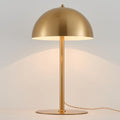 Metal Mushroom Table Lamp - 20.8-Inch Gold Dome Bedside Light