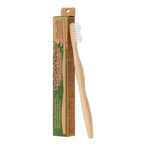 Adult Bamboo Toothbrush with Plant-Based Bristles - 4 Pack