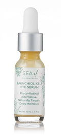 Plant-Based Eye Serum with Bakuchiol & Kelp - Natural Anti-Aging & Brightening, Vegan, 0.5 oz