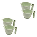 Hair Dye Mixing Bowl Set 4 Pcs, 17x9cm PP Material with Hollow Handle - Green