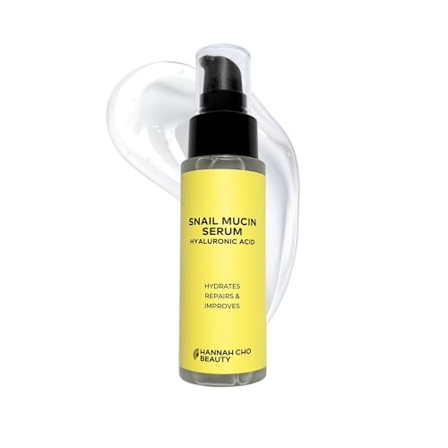 Snail Mucin Serum - Hydrating Face Serum for Skin Barrier Repair & Anti-Aging - Hyaluronic Acid Active Moisture Retention - Hannah Cho Beauty