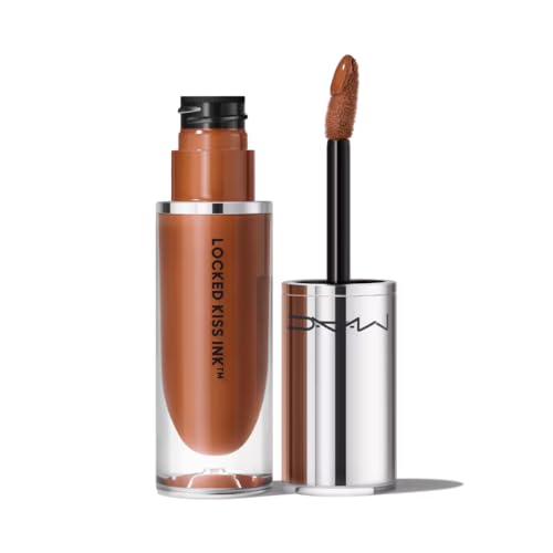 Lipstick Liquid Lip Colour - MAC Locked Kiss 24HR Lipstick - Warm Brown, 0.14 fl oz (Pack of 1)