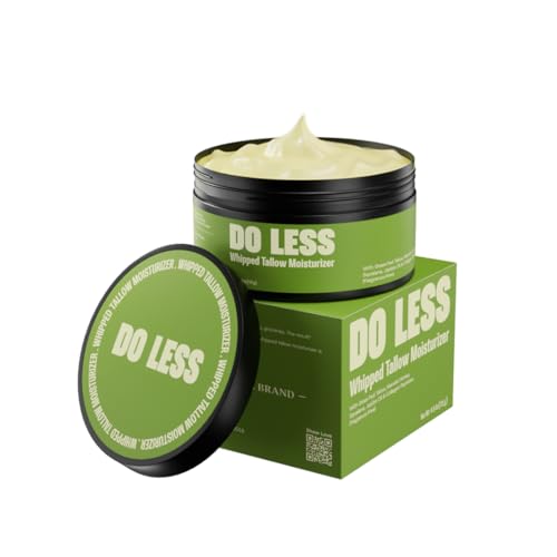 Do Less Whipped Beef Tallow Cream. Grass-Fed, All-Natural Moisturizer with Manuka Honey, Jojoba Oil & Vitamin E for Face and Body Nourishment, 4oz