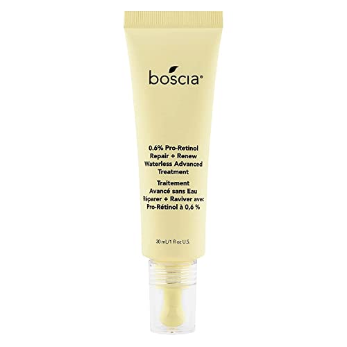 boscia 0.6% Pro-Retinol Repair + Renew Waterless Advanced Treatment - Vegan, Cruelty-Free, Natural Skin Care - For Fine Lines & Wrinkles - 1 fl oz