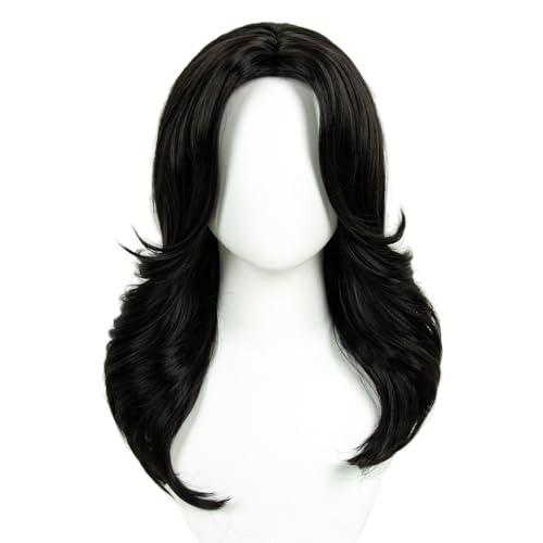 70s Disco Brown Highlight Wig for Women - Synthetic Vintage Costume Hair