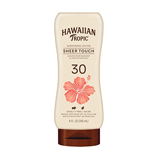 Hawaiian Tropic Weightless Hydration Clear Spray Sunscreen SPF 15 Twin Pack 6oz each & Sheer Touch Ultra Radiance Lotion Sunscreen SPF 30 8oz