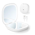 Rechargeable 4-Inch LED Travel Makeup Mirror with 10X Magnification and Dimmable Light