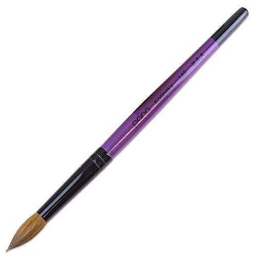 Nail Art Brush - Purple Wood Handle, Size 16, High-Quality Kolinsky Hair