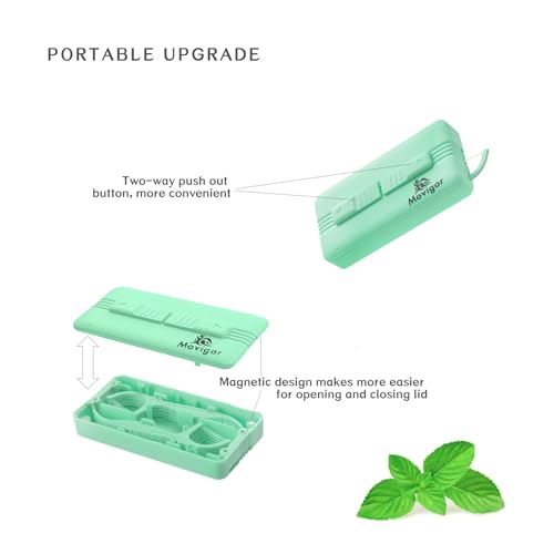 Refillable Dental Floss Picks with Travel Cases - 614 Count, Mint Flavor