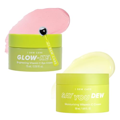 I DEW CARE Glow-Key Eye Cream + Say You Dew Brightening Vitamin C Cream with Niacinamide Bundle