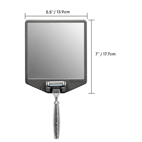TOOLETRIES The Joseph Shower Mirror for Shaving - Silicone Razor Holder for Shower, Stlyish Bathroom Shower Accessory - Features Silicone-Grip, Removable & Reusable - Charcoal