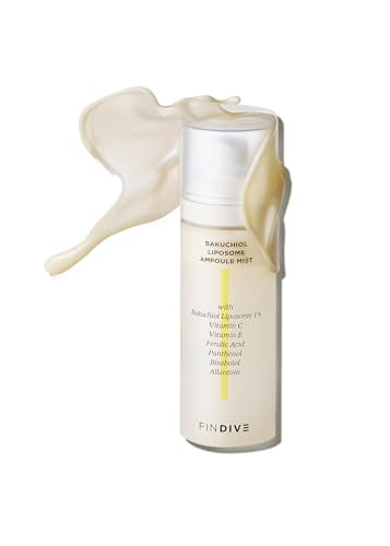 FINDIVE Bakuchiol Liposome Serum Mist - Plant-Based Retinol Alternative, Brightening & Anti-Aging Skincare, 3.38 fl oz