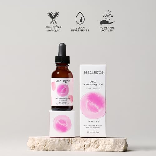 AHA Exfoliating Peel Serum - Lactic & Glycolic Acid, Goji Berry, Peptides, Hyaluronic Acid - 1.02 Oz - Variation of THIS listing