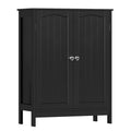Iwell Black Bathroom Cabinet with 2 Doors & 3 Shelves - Multi-Purpose Storage