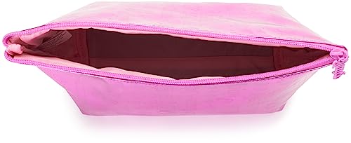 Pink Makeup Bag Organizer with Heart Crown, Travel Cosmetic Case