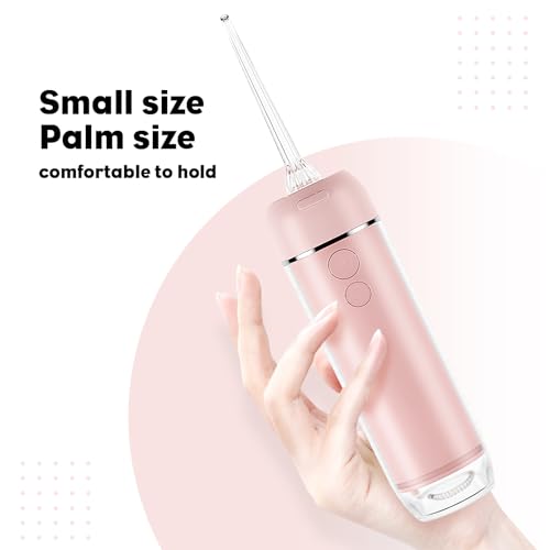 Pink Portable Cordless Water Dental Flosser - 5 Modes, 200ml Tank, IPX7 Waterproof